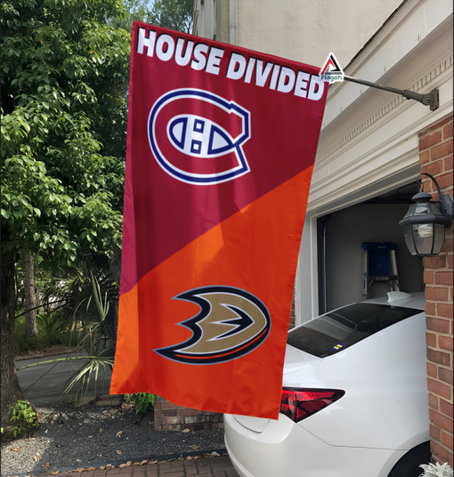 Canadiens vs Ducks House Divided Flag, NHL House Divided Flag