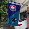 Montreal Canadiens vs San Jose Sharks House Divided Flag, NHL House Divided Flag