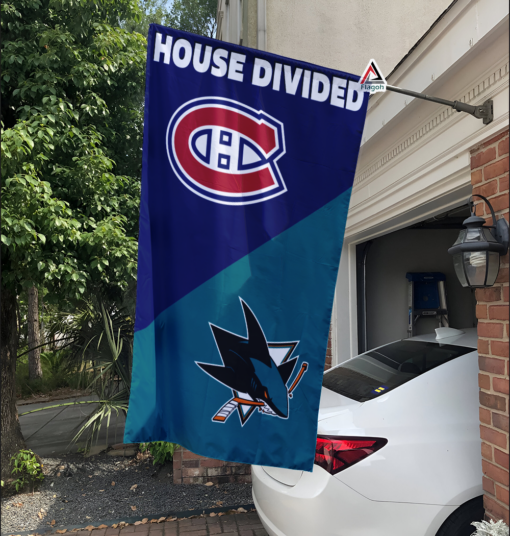 Canadiens vs Sharks House Divided Flag, NHL House Divided Flag