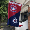 Montreal Canadiens vs Winnipeg Jets House Divided Flag, NHL House Divided Flag