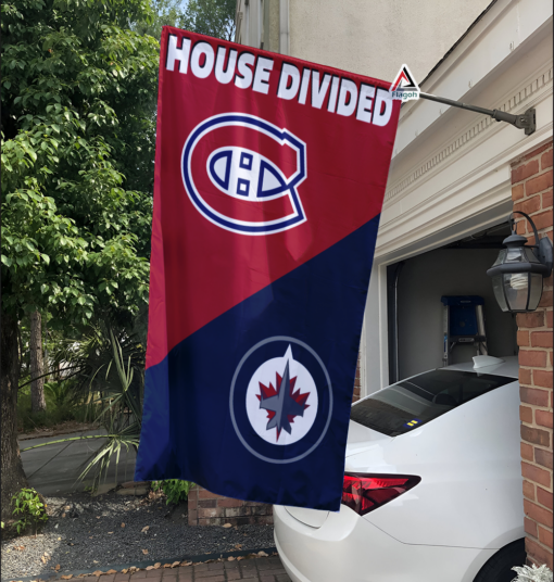 Canadiens vs Jets House Divided Flag, NHL House Divided Flag