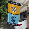 Nashville Predators vs Seattle Kraken House Divided Flag, NHL House Divided Flag