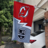 New Jersey Devils vs Los Angeles Kings House Divided Flag, NHL House Divided Flag