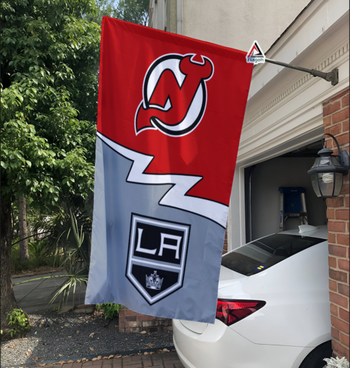 Devils vs Kings House Divided Flag, NHL House Divided Flag