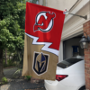 New Jersey Devils vs Vegas Golden Knights House Divided Flag, NHL House Divided Flag