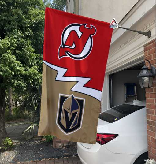 Devils vs Golden Knights House Divided Flag, NHL House Divided Flag