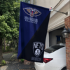 New Orleans Pelicans vs Brooklyn Nets House Divided Flag, NBA House Divided Flag