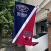 New Orleans Pelicans vs Chicago Bulls House Divided Flag, NBA House Divided Flag