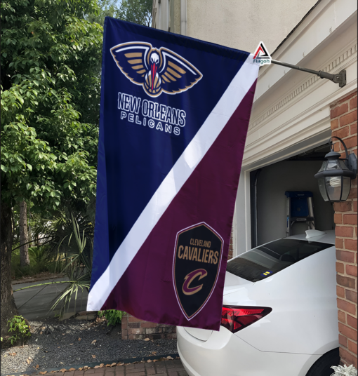 Pelicans vs Cavaliers House Divided Flag, NBA House Divided Flag