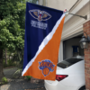 New Orleans Pelicans vs New York Knicks House Divided Flag, NBA House Divided Flag