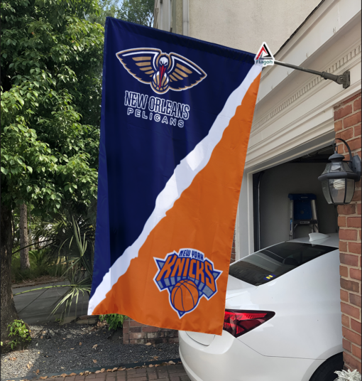 Pelicans vs Knicks House Divided Flag, NBA House Divided Flag