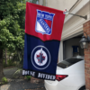 New York Rangers vs Winnipeg Jets House Divided Flag, NHL House Divided Flag