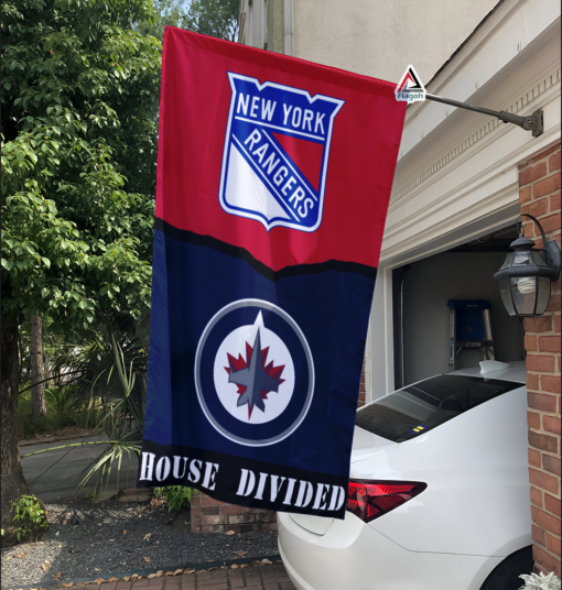 Rangers vs Jets House Divided Flag, NHL House Divided Flag