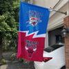 Oklahoma City Thunder vs Chicago Bulls House Divided Flag, NBA House Divided Flag