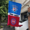 Oklahoma City Thunder vs Detroit Pistons House Divided Flag, NBA House Divided Flag