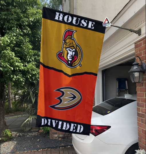 Senators vs Ducks House Divided Flag, NHL House Divided Flag