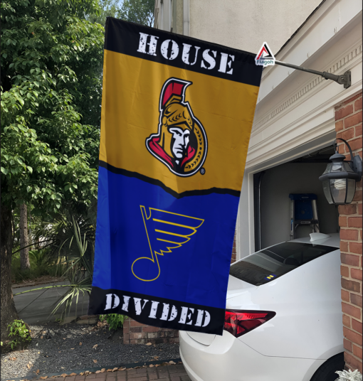 Senators vs Blues House Divided Flag, NHL House Divided Flag