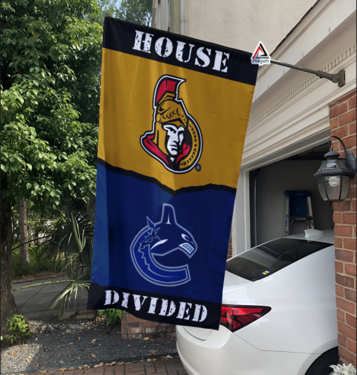 Senators vs Canucks House Divided Flag, NHL House Divided Flag