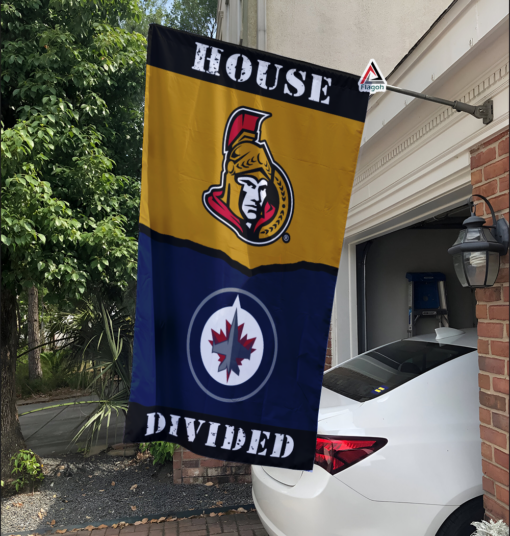 Senators vs Jets House Divided Flag, NHL House Divided Flag