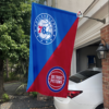 Philadelphia 76ers vs Detroit Pistons House Divided Flag, NBA House Divided Flag