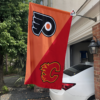 Philadelphia Flyers vs Calgary Flames House Divided Flag, NHL House Divided Flag