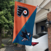 Philadelphia Flyers vs San Jose Sharks House Divided Flag, NHL House Divided Flag