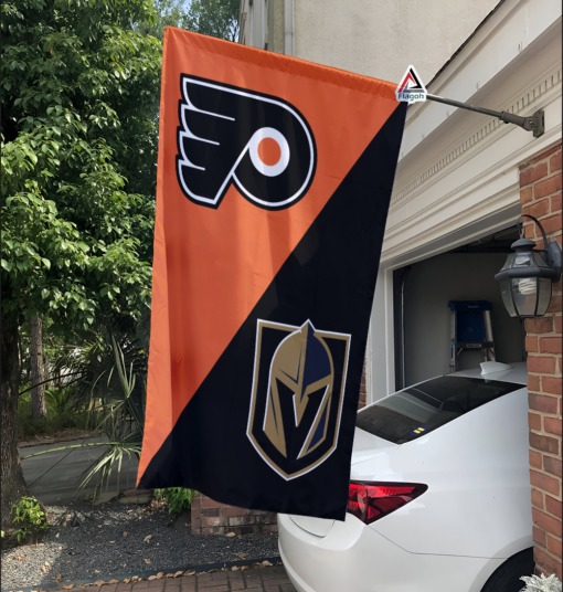 Flyers vs Golden Knights House Divided Flag, NHL House Divided Flag