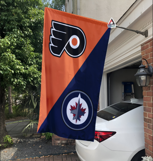 Flyers vs Jets House Divided Flag, NHL House Divided Flag