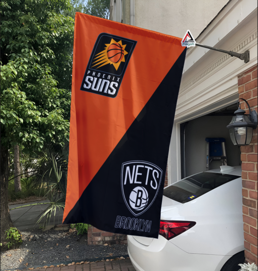 Suns vs Nets House Divided Flag, NBA House Divided Flag