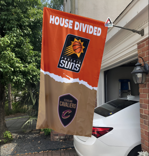 Suns vs Cavaliers House Divided Flag, NBA House Divided Flag