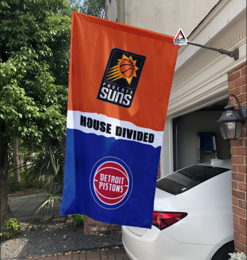 Suns vs Pistons House Divided Flag, NBA House Divided Flag