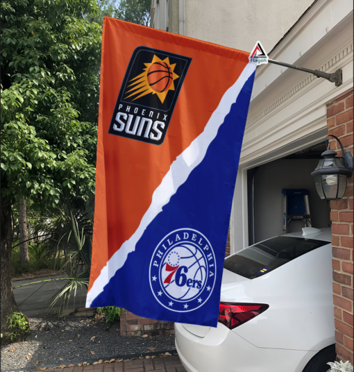 Suns vs 76ers House Divided Flag, NBA House Divided Flag