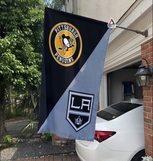 Penguins vs Kings House Divided Flag, NHL House Divided Flag