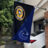 Pittsburgh Penguins vs Vancouver Canucks House Divided Flag, NHL House Divided Flag