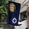 Pittsburgh Penguins vs Winnipeg Jets House Divided Flag, NHL House Divided Flag