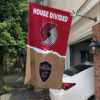 Portland Trail Blazers vs Cleveland Cavaliers House Divided Flag, NBA House Divided Flag