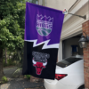 Sacramento Kings vs Chicago Bulls House Divided Flag, NBA House Divided Flag