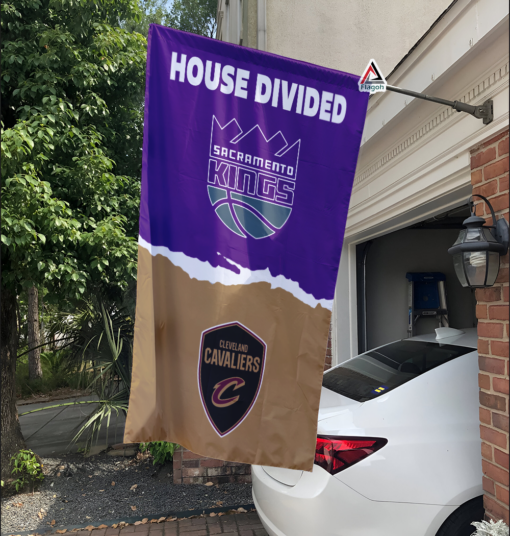 Kings vs Cavaliers House Divided Flag, NBA House Divided Flag