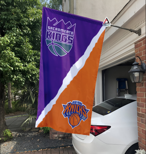 Kings vs Knicks House Divided Flag, NBA House Divided Flag