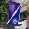 Sacramento Kings vs Philadelphia 76ers House Divided Flag, NBA House Divided Flag