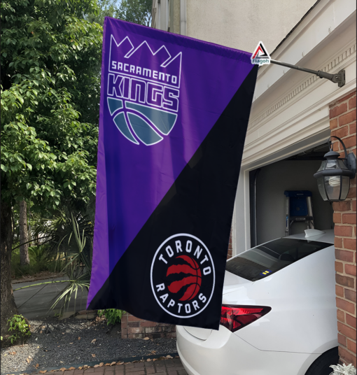 Kings vs Raptors House Divided Flag, NBA House Divided Flag