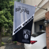 San Antonio Spurs vs Brooklyn Nets House Divided Flag, NBA House Divided Flag