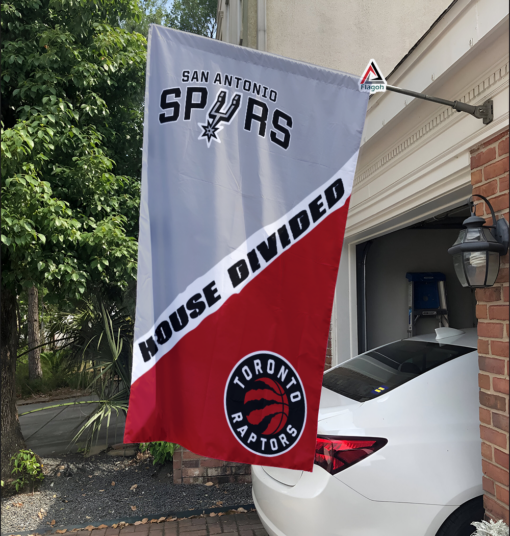 Spurs vs Raptors House Divided Flag, NBA House Divided Flag