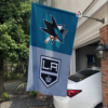 San Jose Sharks vs Los Angeles Kings House Divided Flag, NHL House Divided Flag