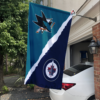 San Jose Sharks vs Winnipeg Jets House Divided Flag, NHL House Divided Flag