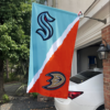 Seattle Kraken vs Anaheim Ducks House Divided Flag, NHL House Divided Flag