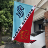 Seattle Kraken vs Calgary Flames House Divided Flag, NHL House Divided Flag