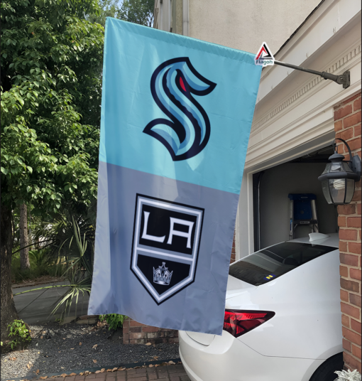 Kraken vs Kings House Divided Flag, NHL House Divided Flag