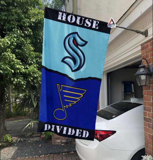 Kraken vs Blues House Divided Flag, NHL House Divided Flag