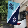 Seattle Kraken vs Winnipeg Jets House Divided Flag, NHL House Divided Flag